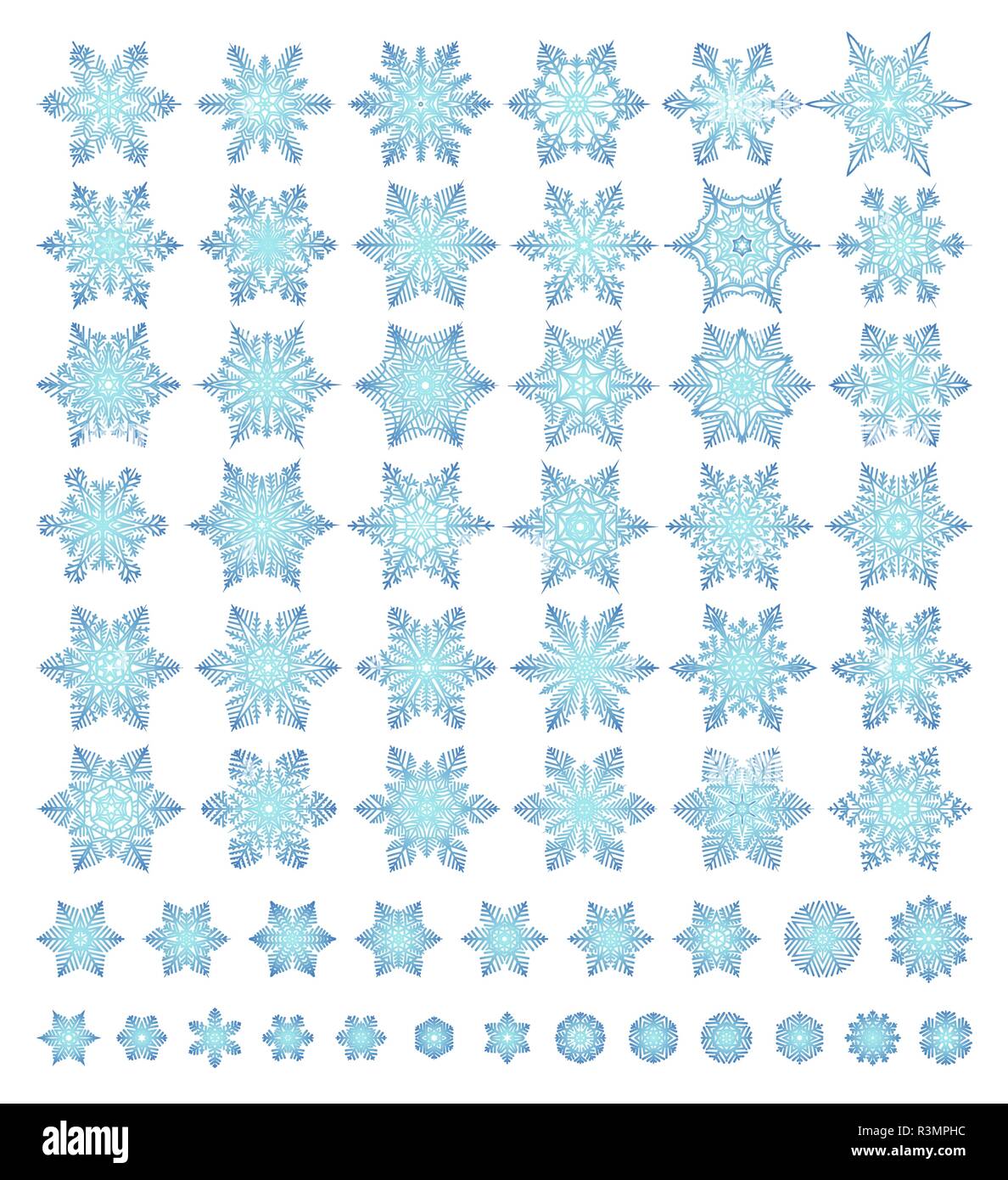 Types of snow flakes Cut Out Stock Images & Pictures - Alamy