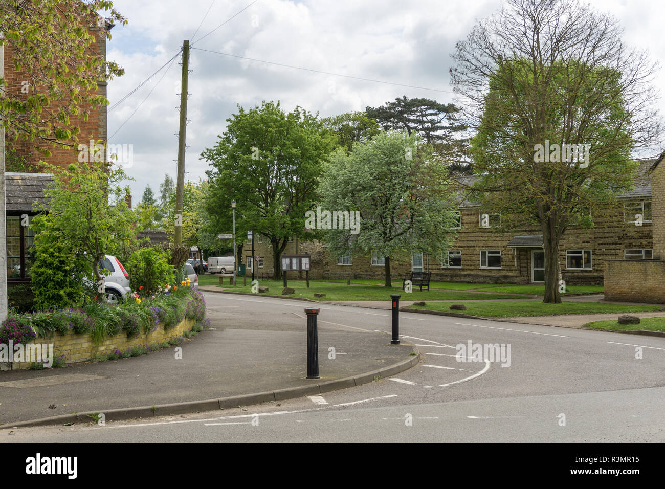 The High Street in the pretty village of Greens Norton, Towcester, UK