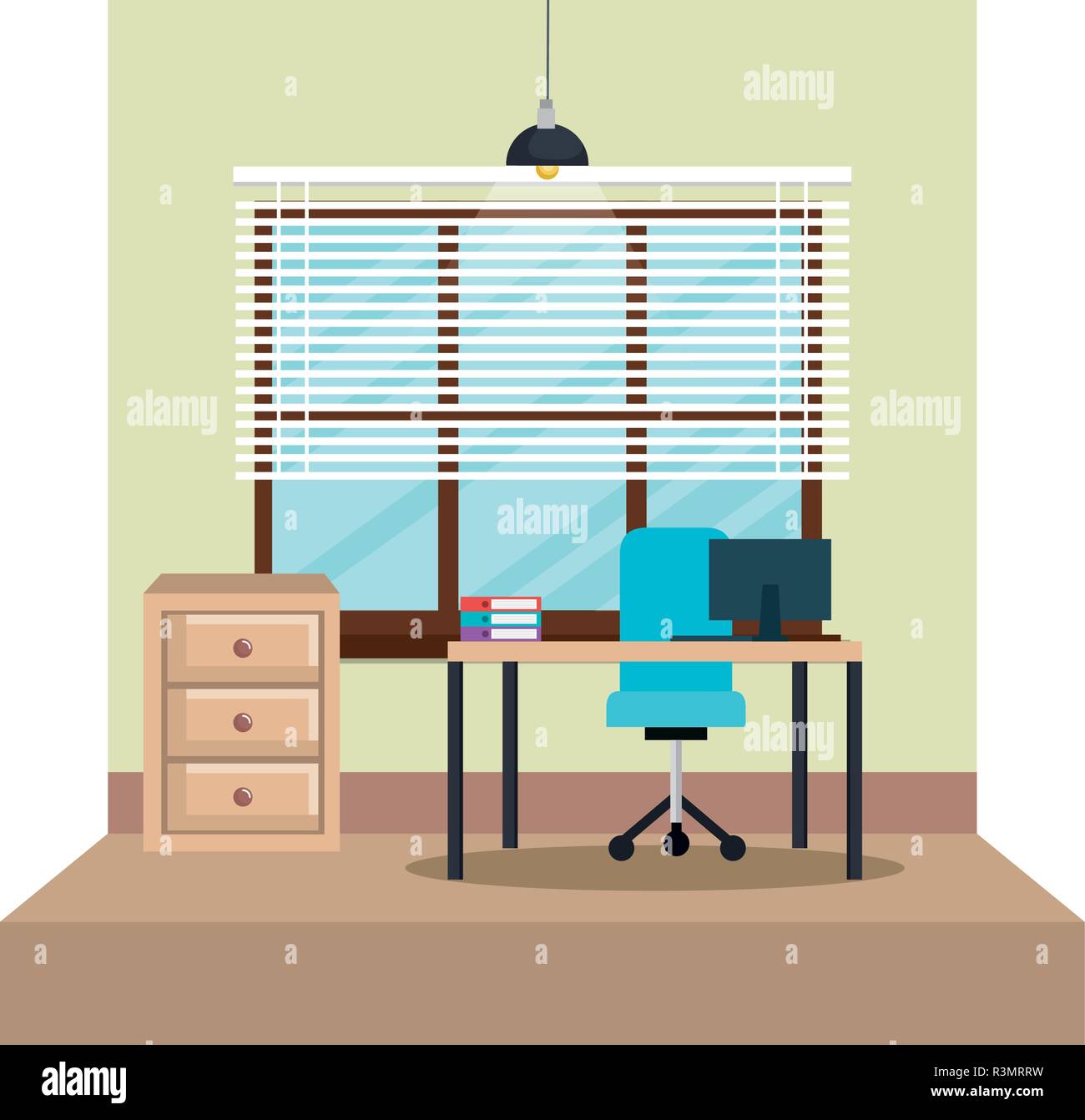 workplace office scene icon Stock Vector Image & Art - Alamy