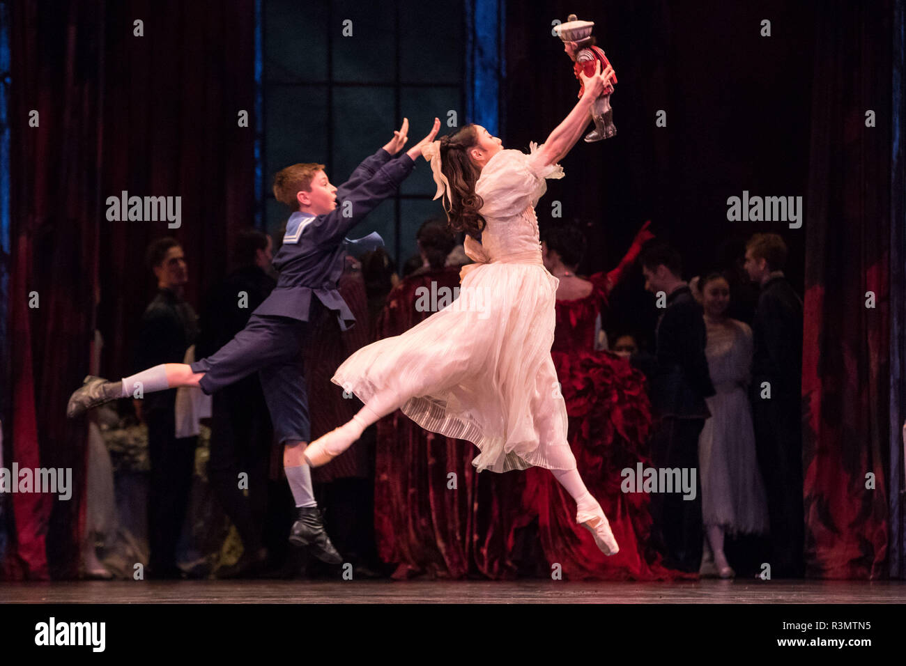 Dancers perform during a photo call for Birmingham Royal Ballet's production of The Nutcracker