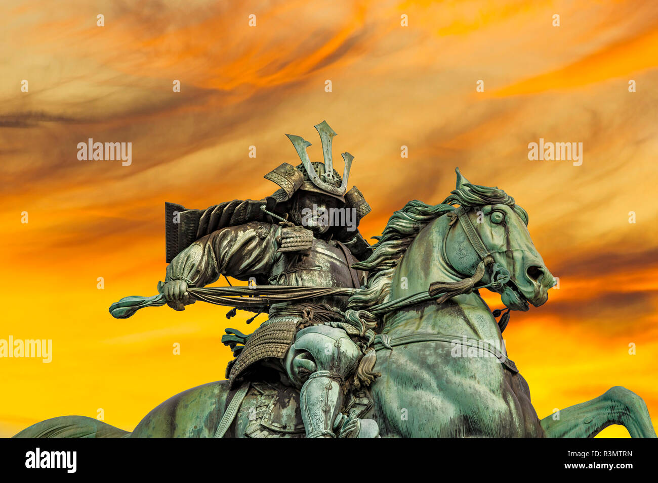 Tokyo, Japan. Statue of Kusunoki Masashige a Samurai Warrior on his