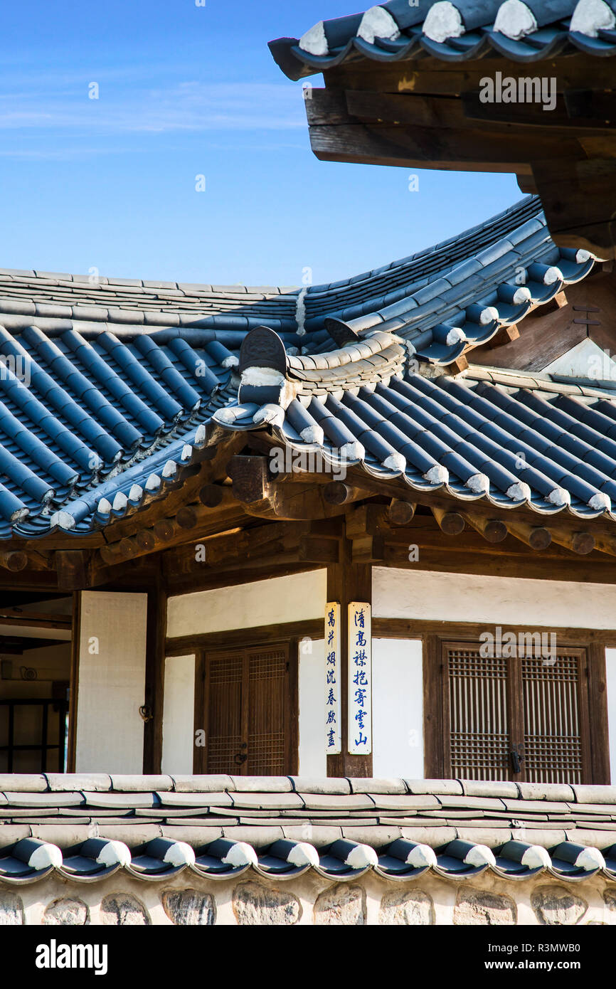 Seoul, South Korea. Traditional Korean village of Namsangol Hanok ...
