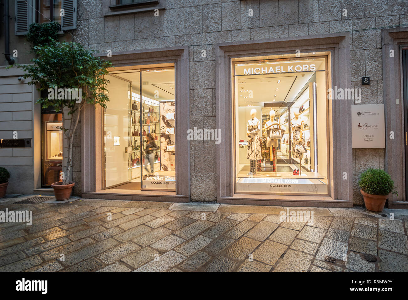 Milan, March 2018: Shop window of Michael Kors in Shopping Street Via Della  Spiga, in the fashion and design capital of the world, on March 2018 in M  Stock Photo - Alamy