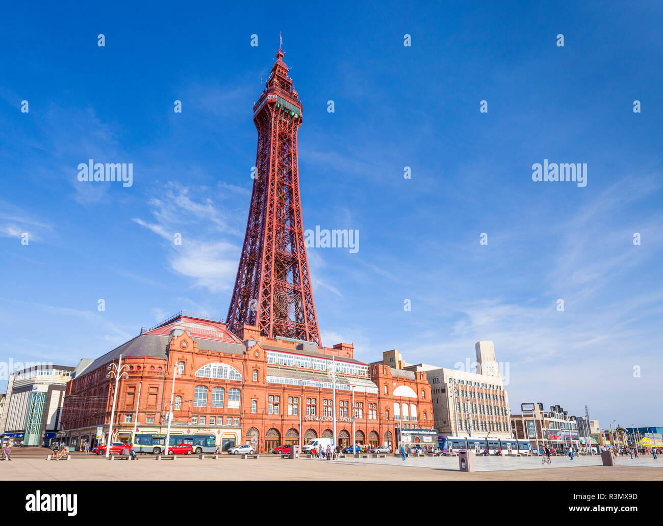 Blackpool tower tower ballroom and seafront promenade Blackpool Promenade Blackpool Lancashire England GB UK Europe Stock Photo