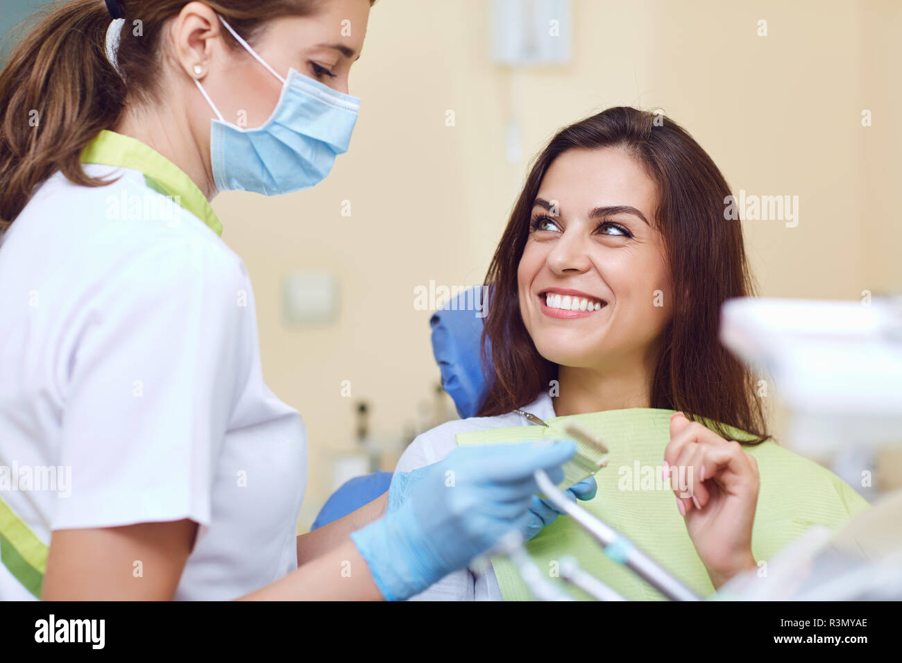Teeth whitening dental clinic Stock Photo Alamy