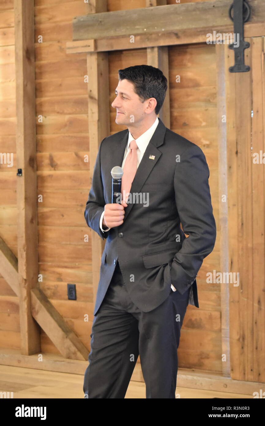 Paul Ryan - Speaker of The House, making a speech in Elizabethtown, PA United States Stock Photo