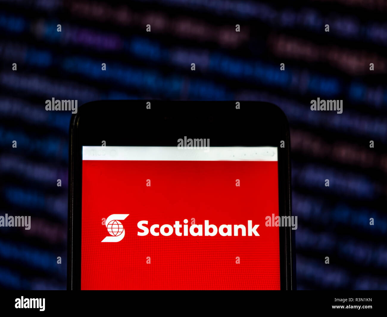 Bank of Nova Scotia, operating as Scotiabank logo seen displayed on