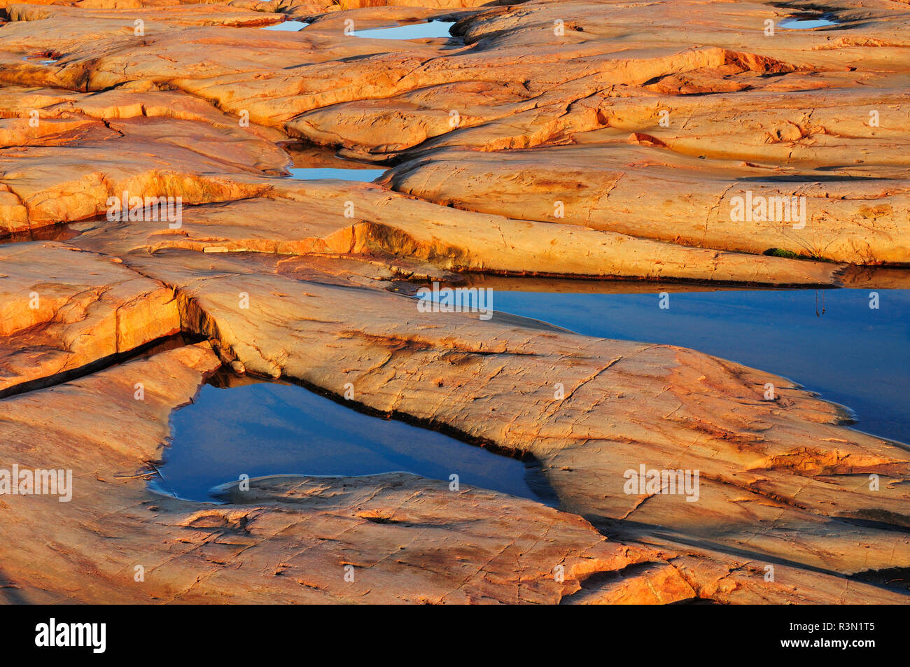 Canada, Ontario, Killarney Provincial Park. Rocks of precambrian shield ...