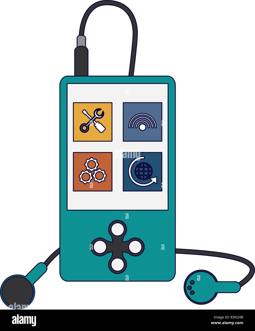 Music player with earphones Stock Vector Image & Art - Alamy
