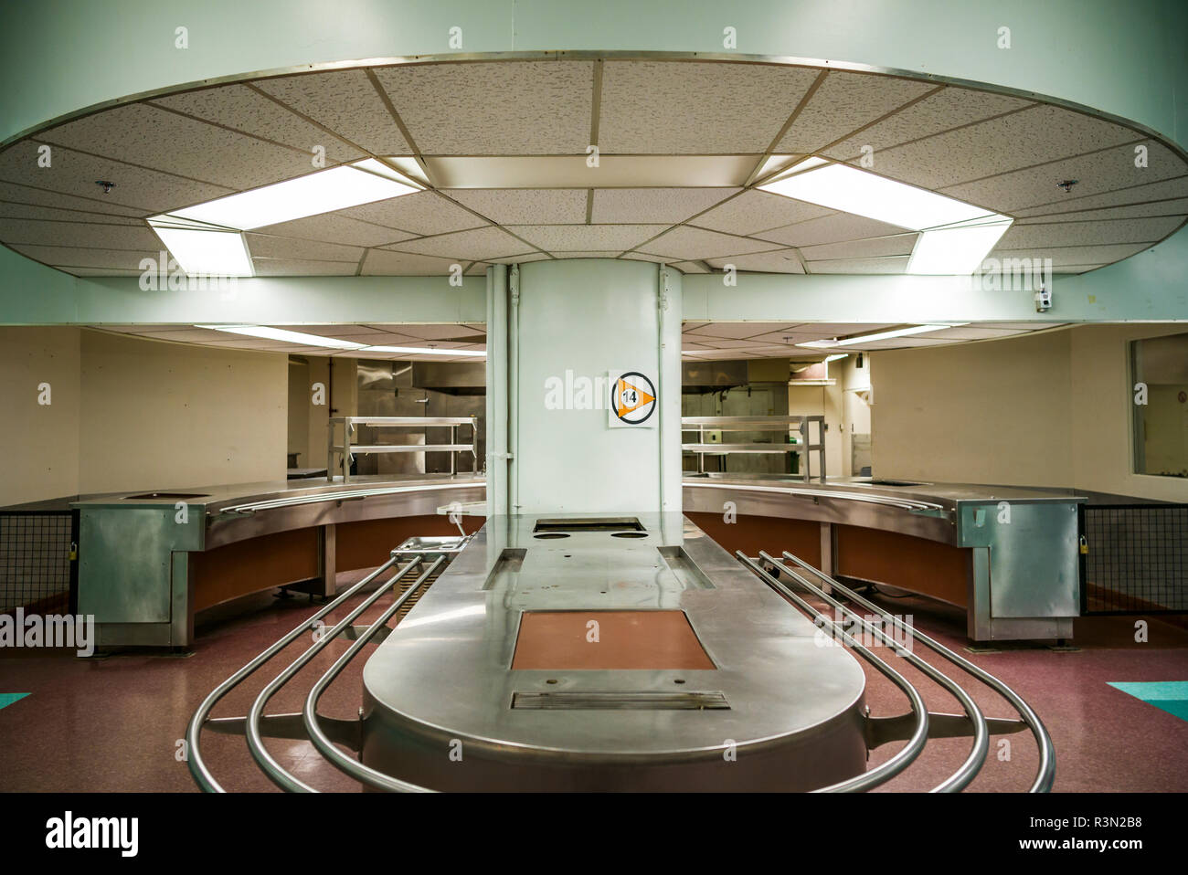 Canada, Ontario, Carp, Diefenbunker, Canadian Cold War Museum in underground bunker, bunker kitchen and dining hall Stock Photo