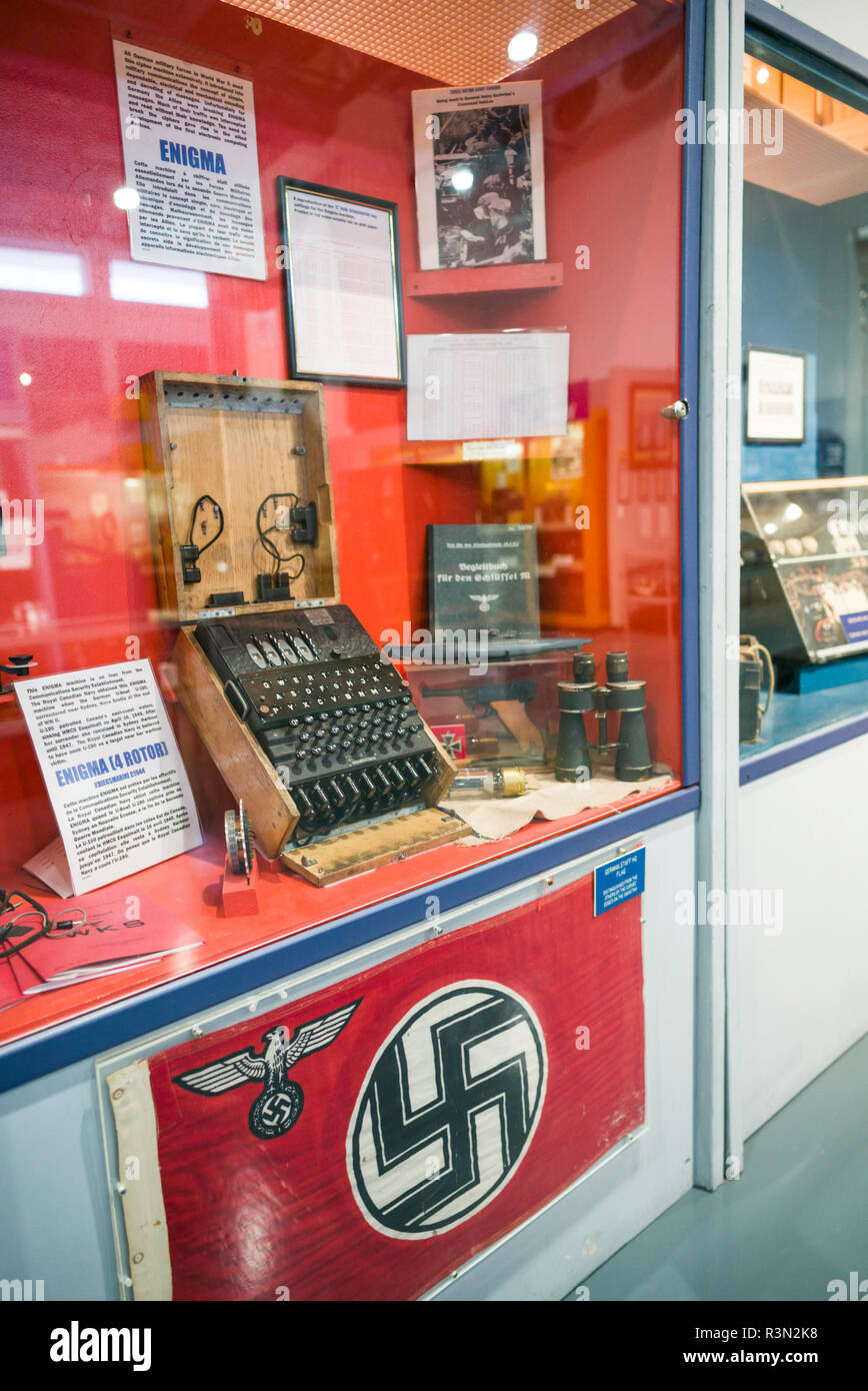 Canada, Ontario, Thousand Islands Region, Kingston, Military Communications and Electronics Museum, WW2-era German Enigma cypher-coding machine Stock Photo