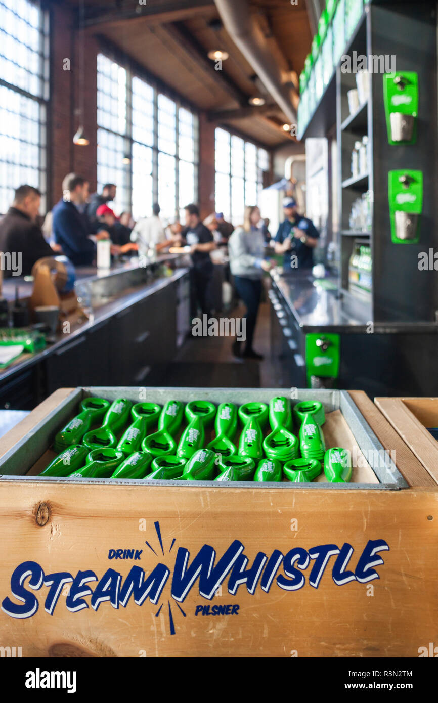 Canada, Ontario, Toronto, Harbor, Steam Whistle Brewery, located in old railway roundhouse