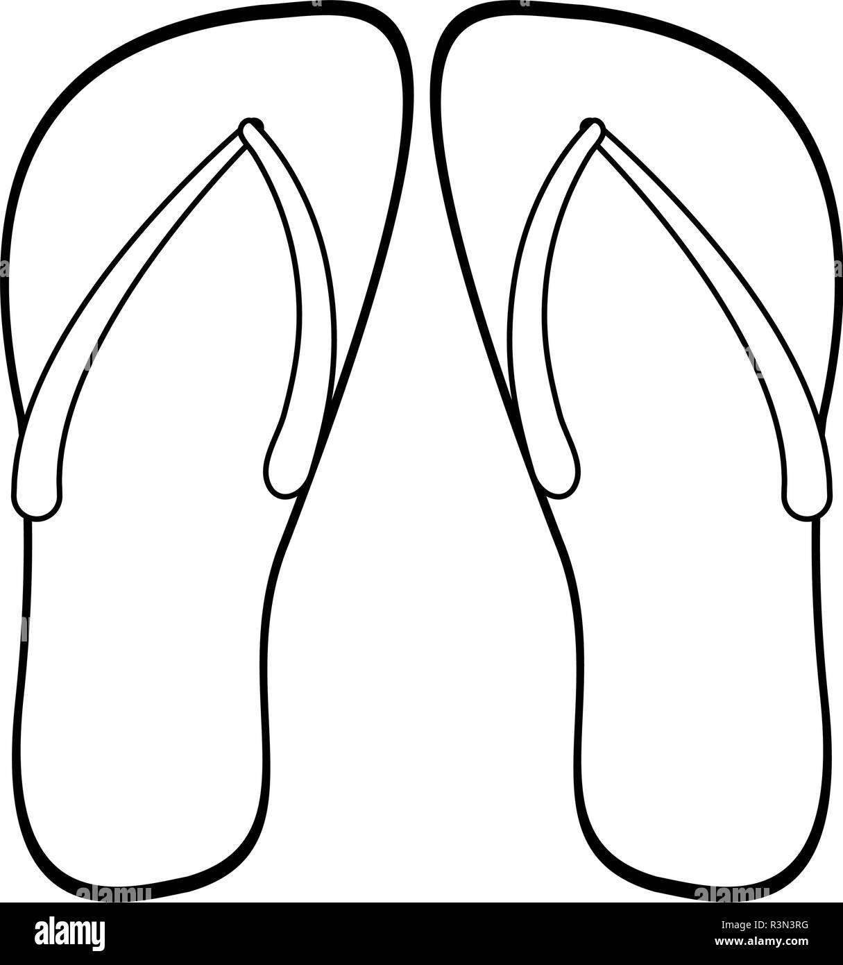 Black flip flop sandals Stock Vector Images - Alamy