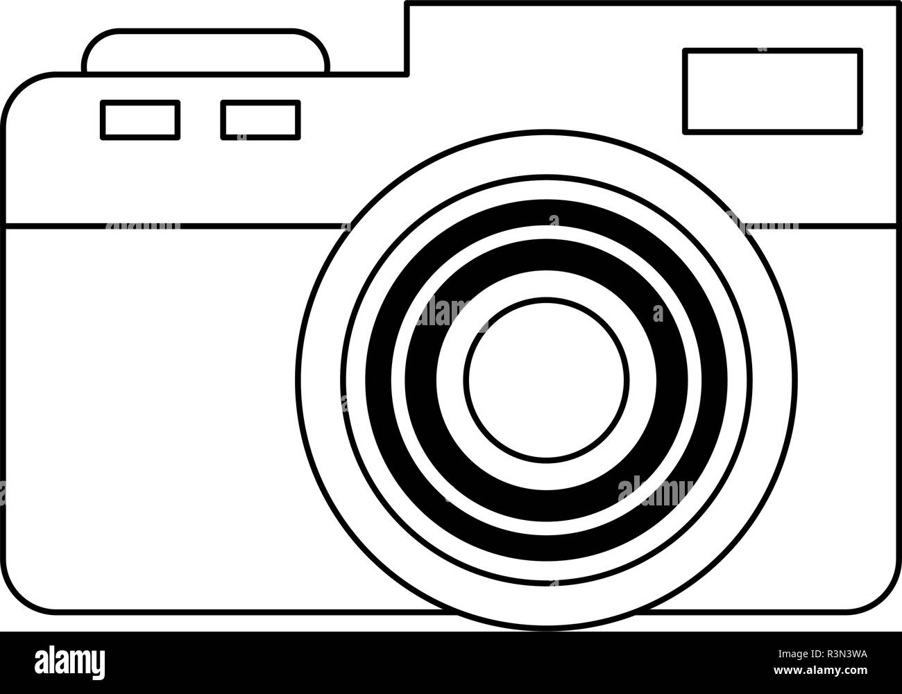 Photographic camera symbol in black and white Stock Vector Image & Art ...