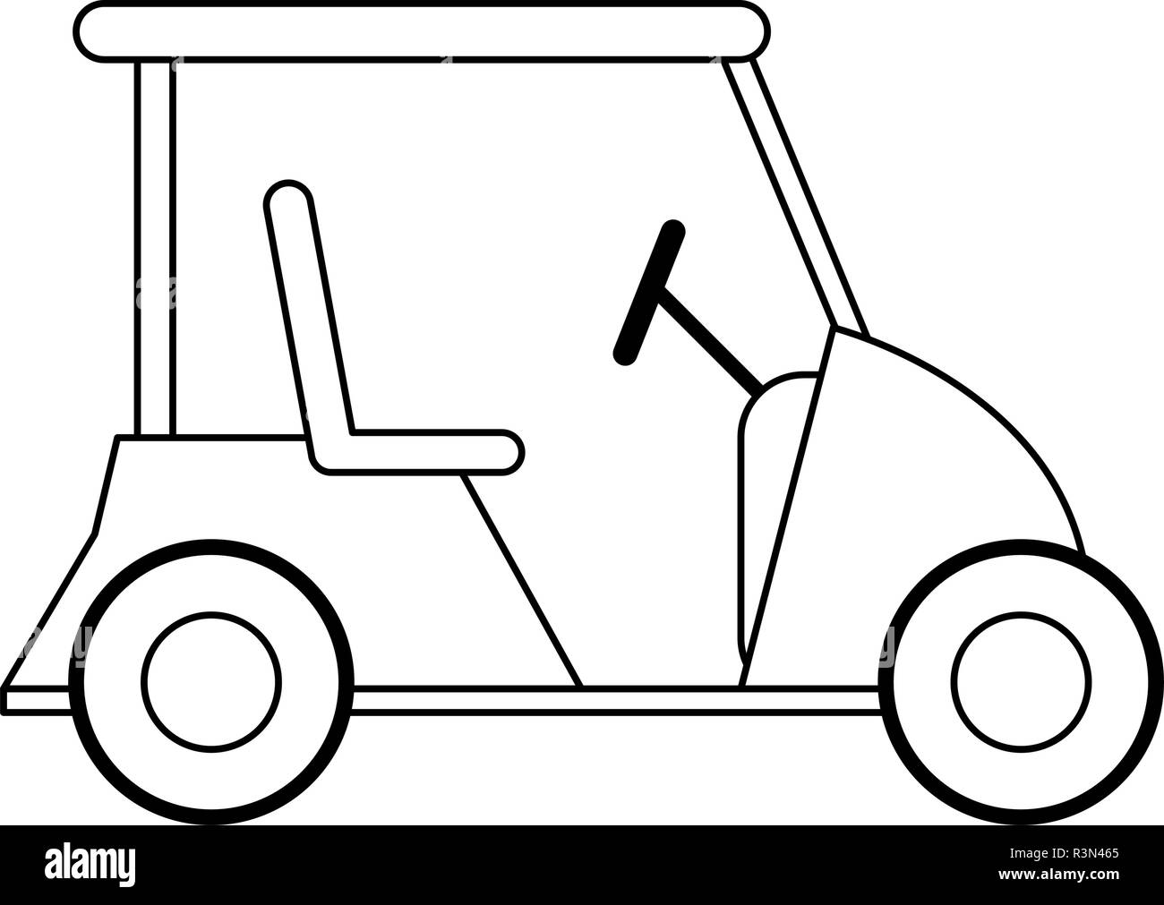 Golf cart vehicle in black and white Stock Vector Image & Art - Alamy