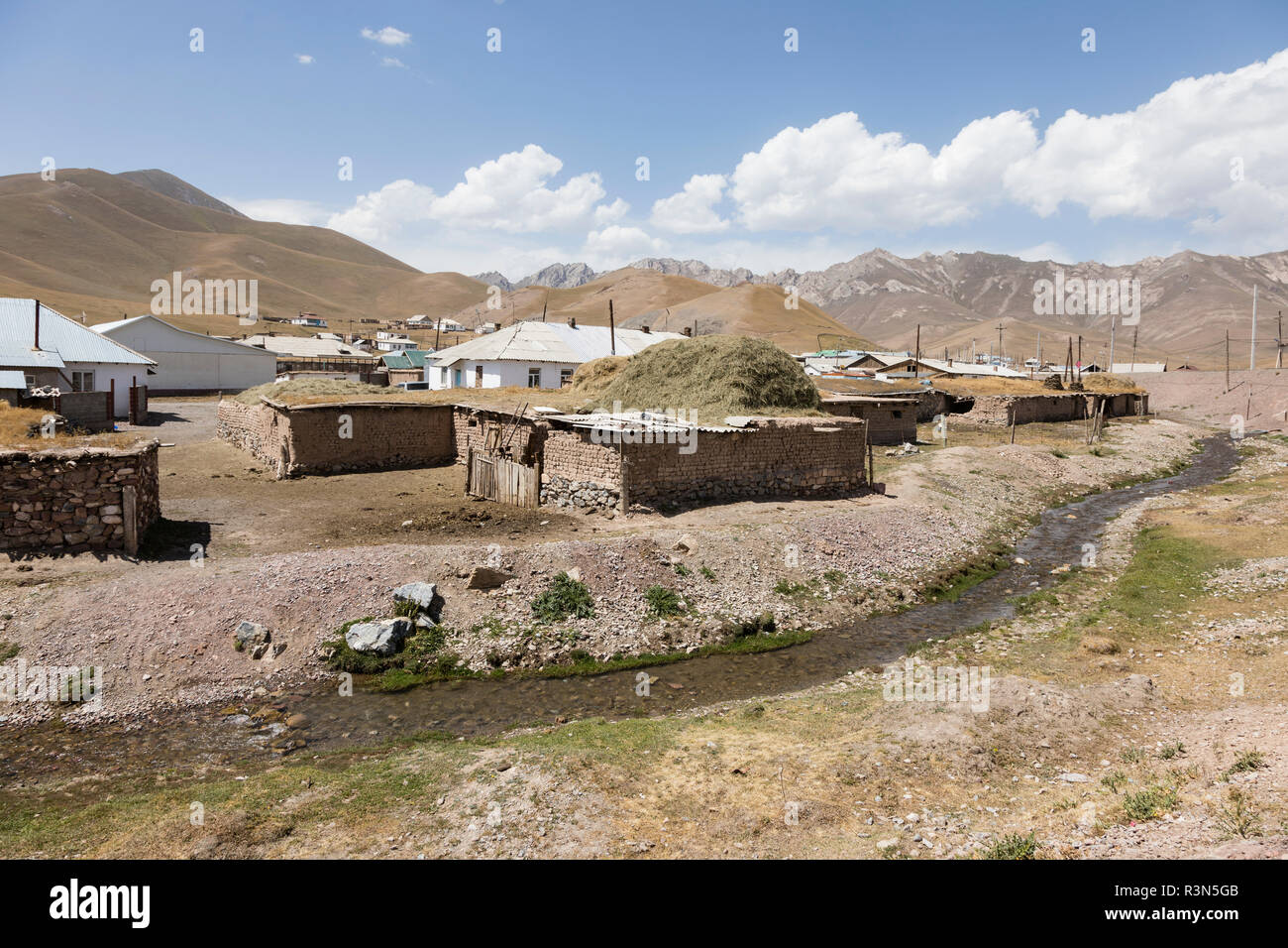 Sary-Tash Border Town In Kyrgyzstan To Neighboring Tajikistan On.