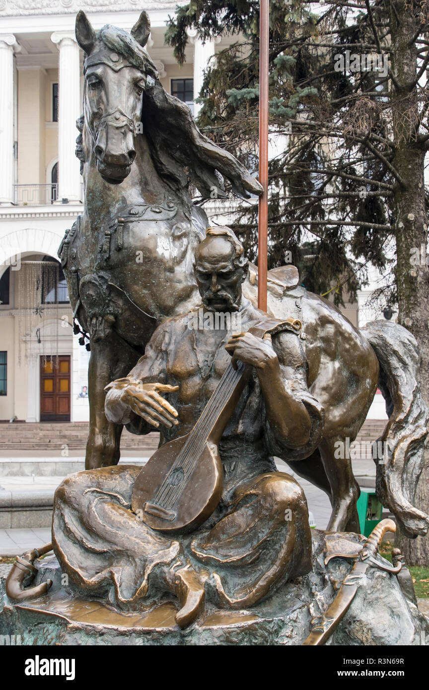 Cossack with horse statue, Maidan Square, Kiev, Ukraine Stock Photo Alamy