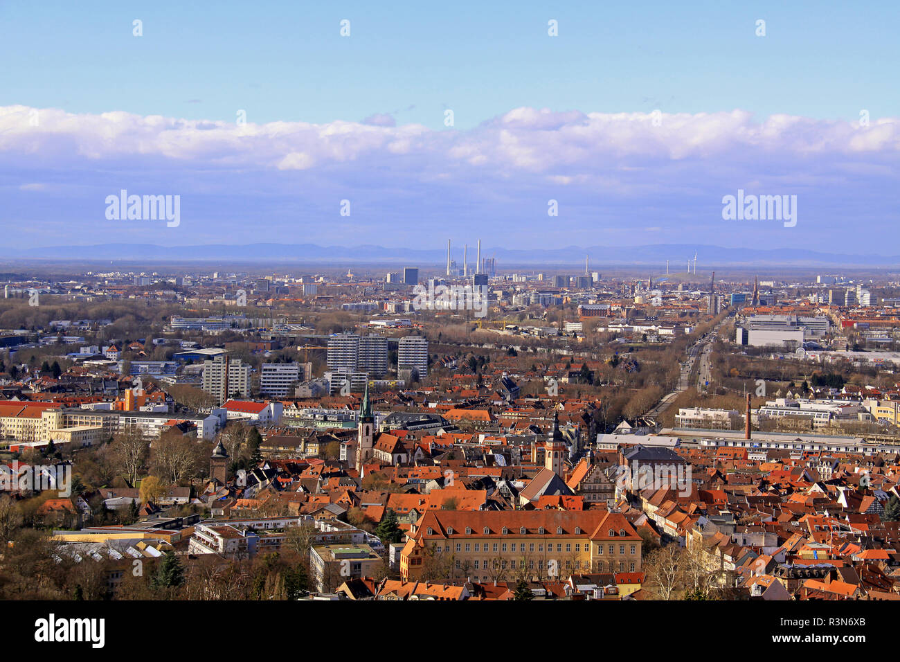 view from the turmberg in durlach on karlsruhe Stock Photo