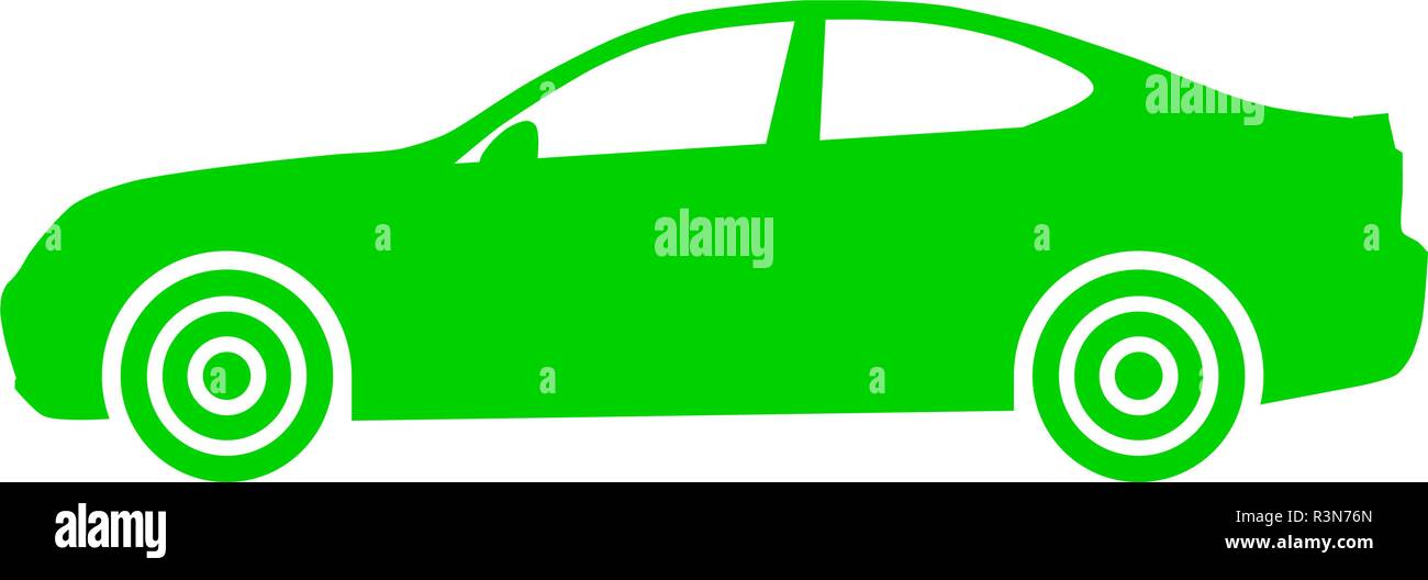 Car symbol icon green, 2d, isolated vector illustration Stock