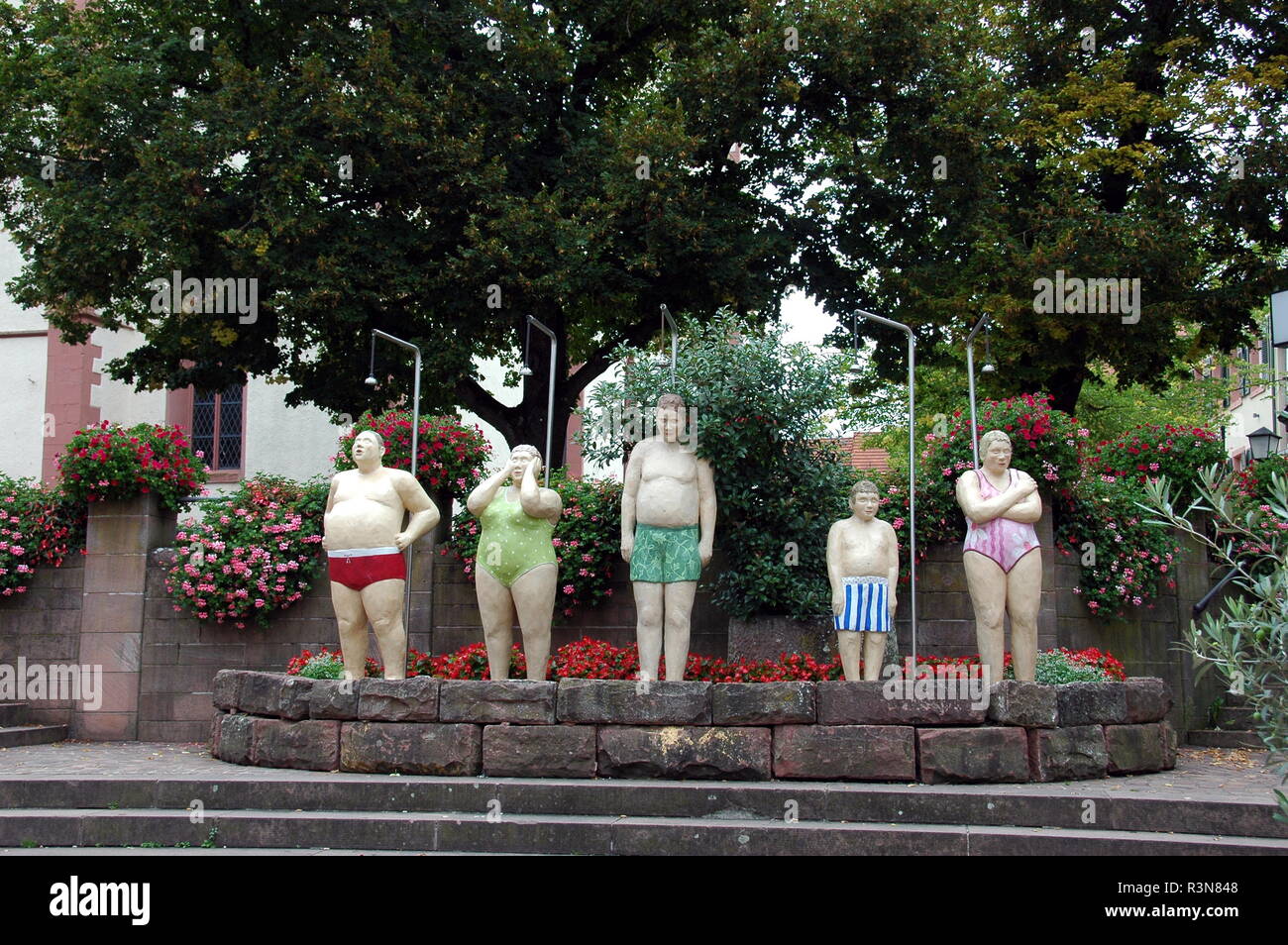 duscher at the market place in mosbach / baden Stock Photo