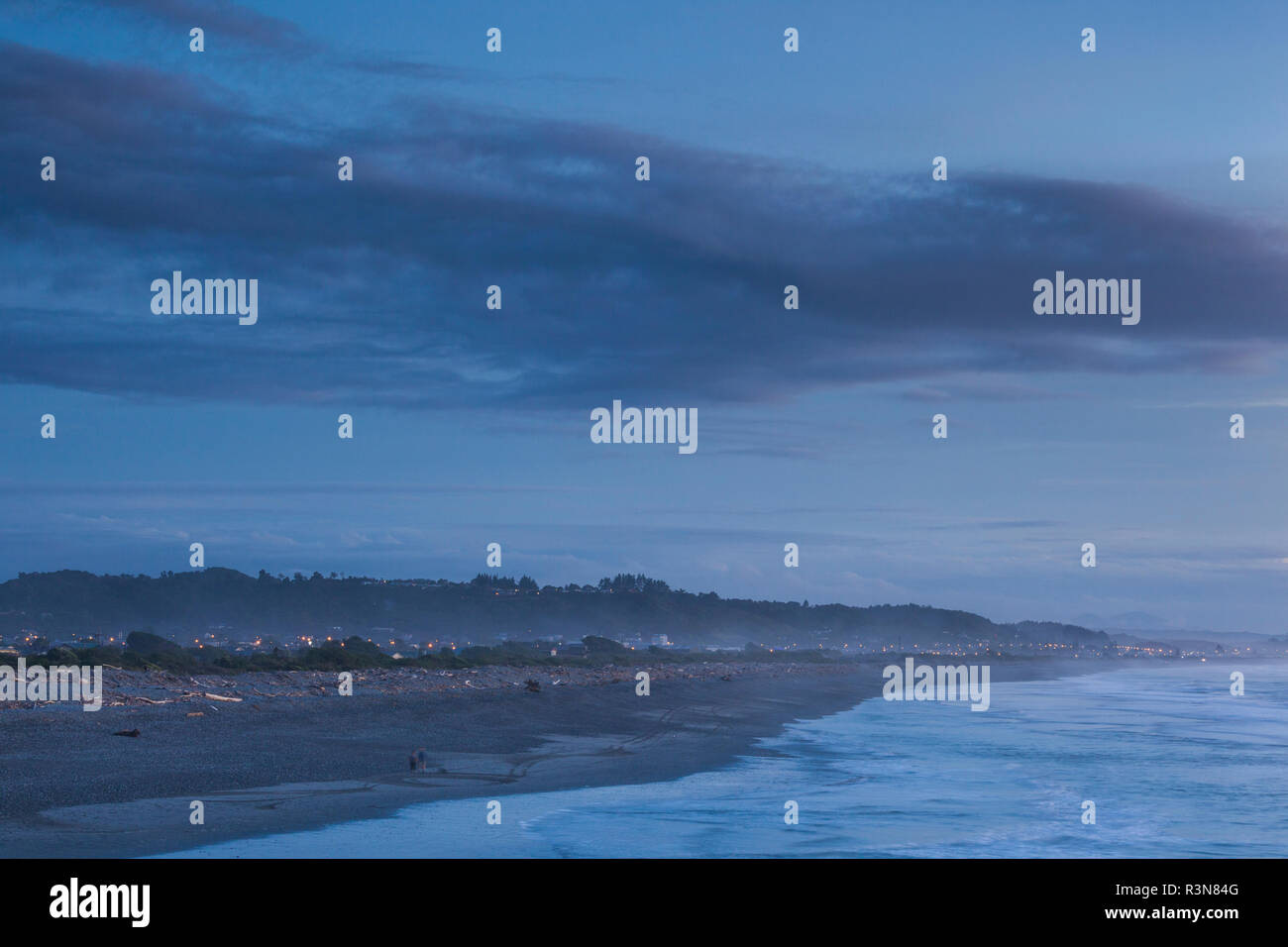 New Zealand, South Island, West Coast, Greymouth, beach, dusk Stock Photo
