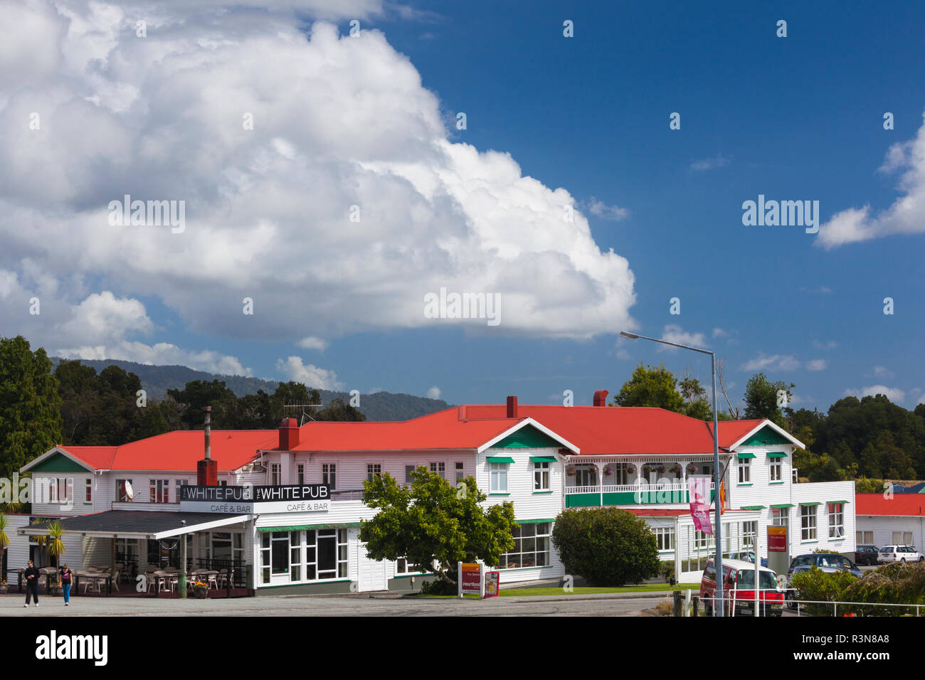 New Zealand, South Island, West Coast, Fox Glacier Village, Fox Glacier Hotel Stock Photo