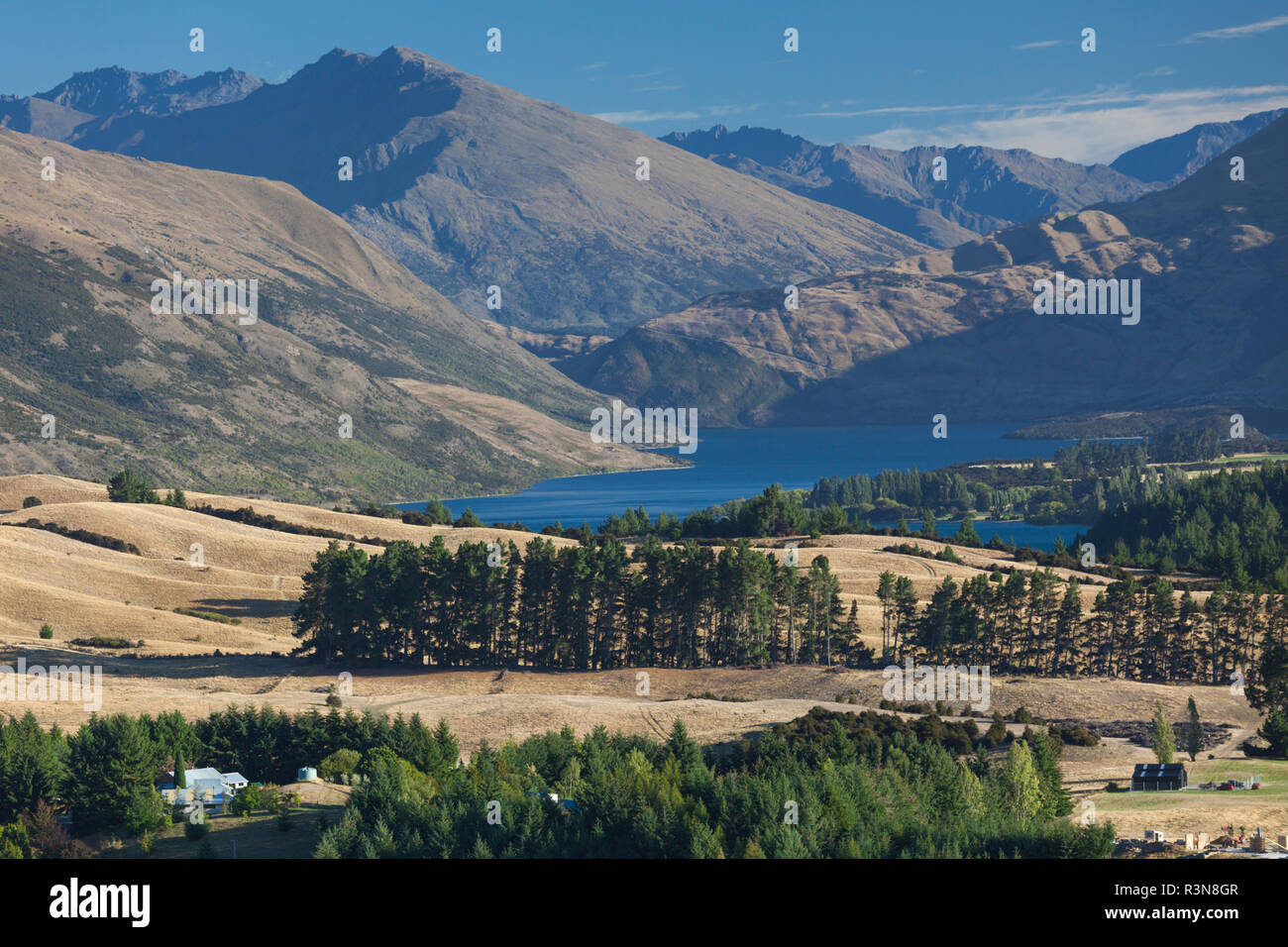 New Zealand, South Island, Otago, Wanaka, elevated countryside view