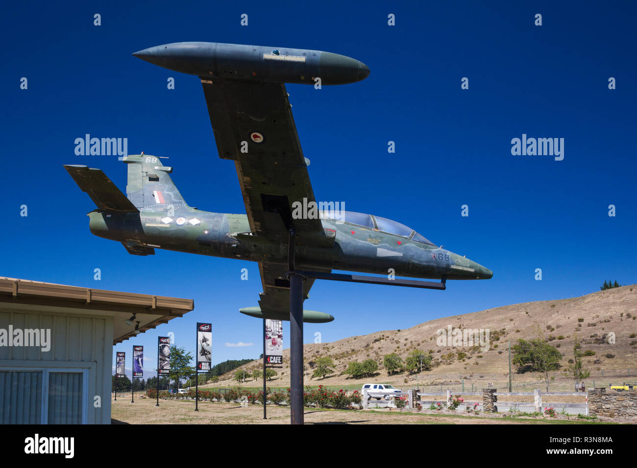 New Zealand, South Island, Otago, Wanaka, Wanaka Airport, Aermacchi MB339 Stock Photo Alamy