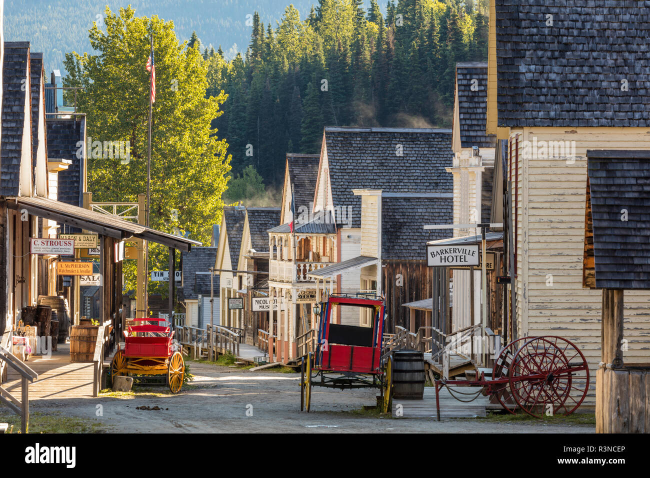 Canada, British Columbia, Barkerville. Street view of historic town