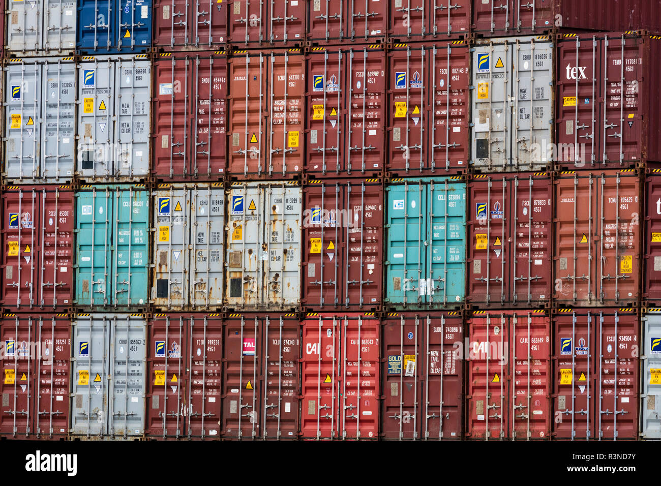 Shipping containers stacked in port in Vancouver, British Columbia, Canada Stock Photo Alamy