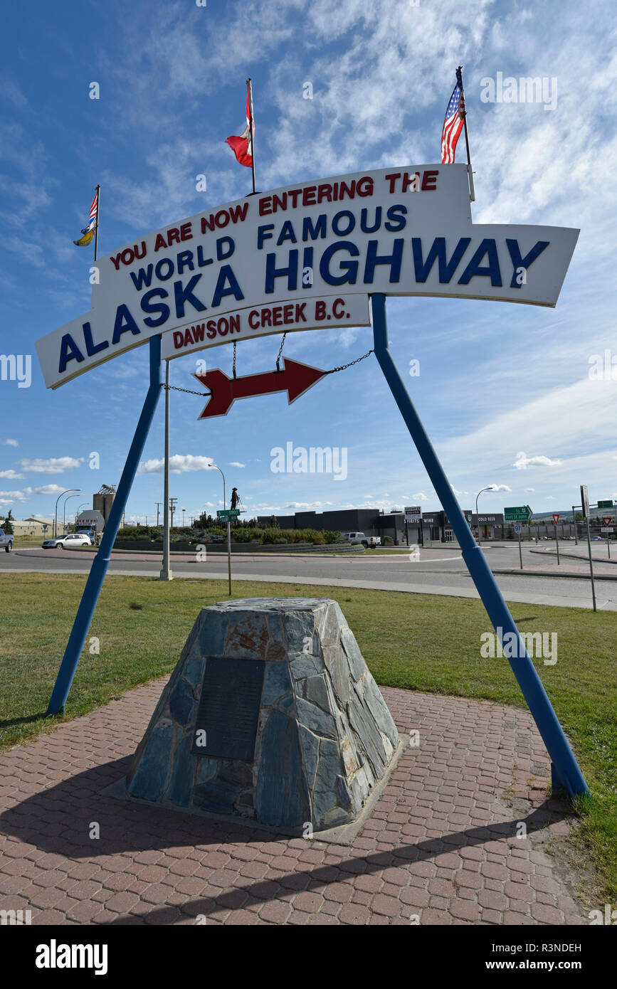 Dawson Creek, Alcan, Alaska Highway, British Columbia, Canada Stock Photo