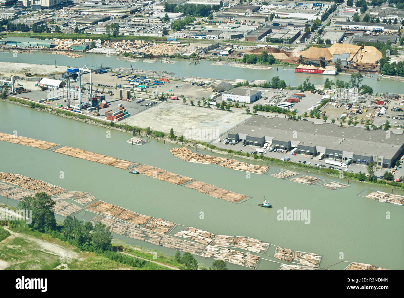 Canada, British Columbia, on the landing path to Vancouver YVR International airport Stock Photo