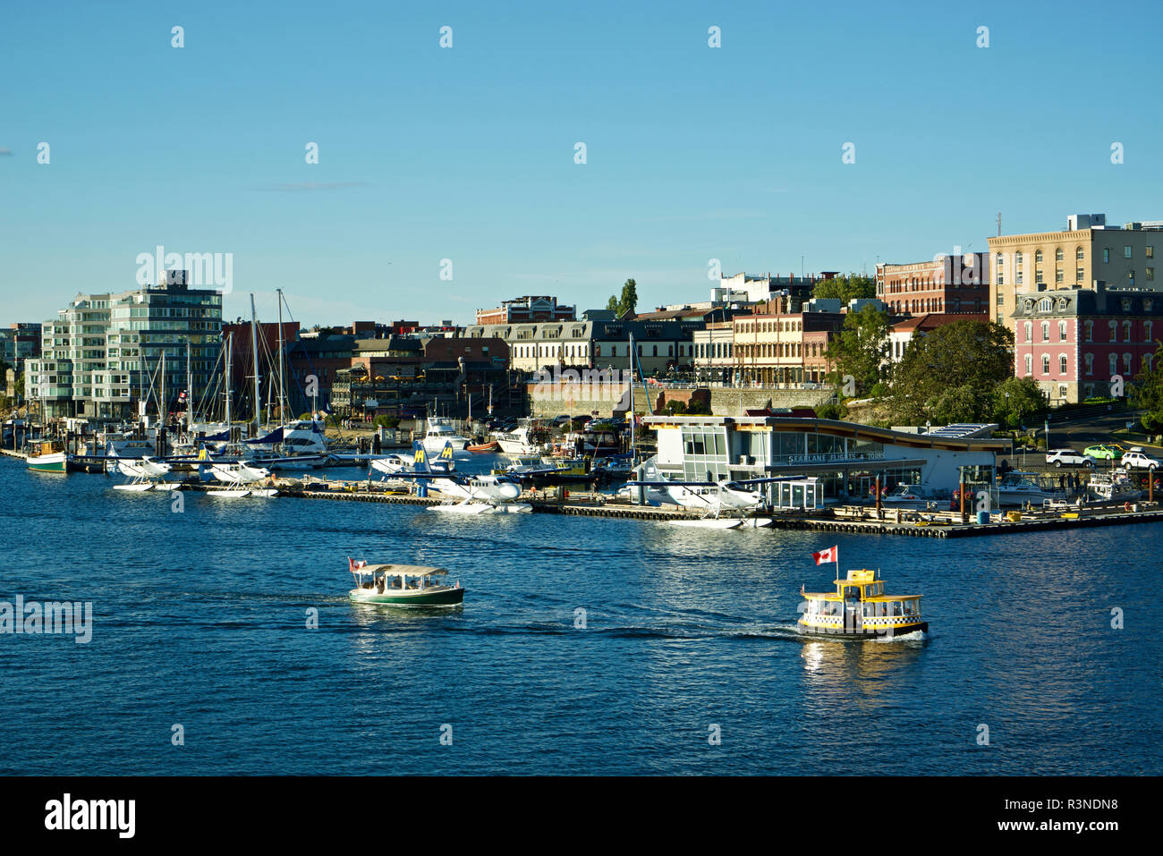 Canada, British Columbia. City of Victoria seen from the harbor Stock Photo