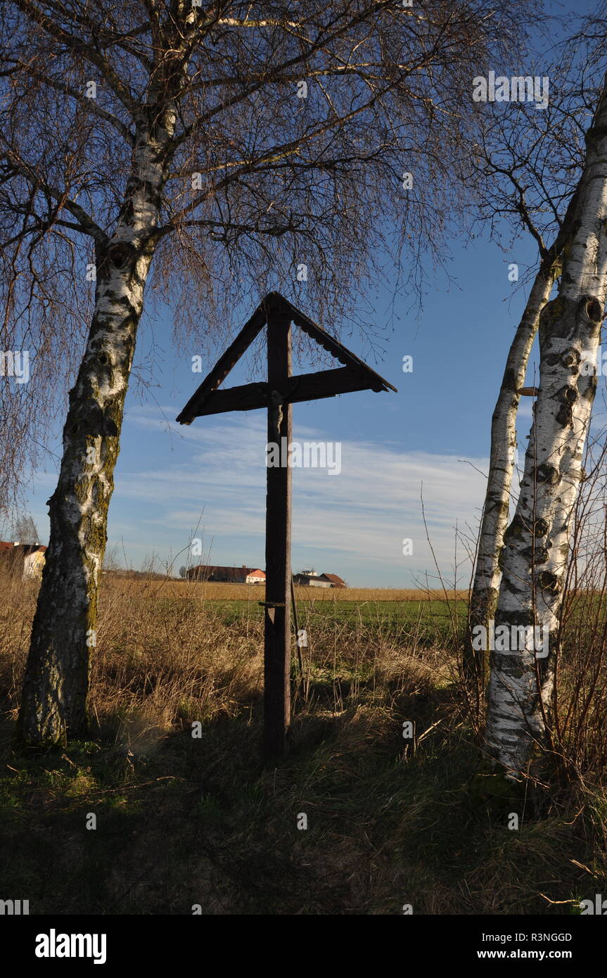wooden cross wegkreuz Stock Photo Alamy
