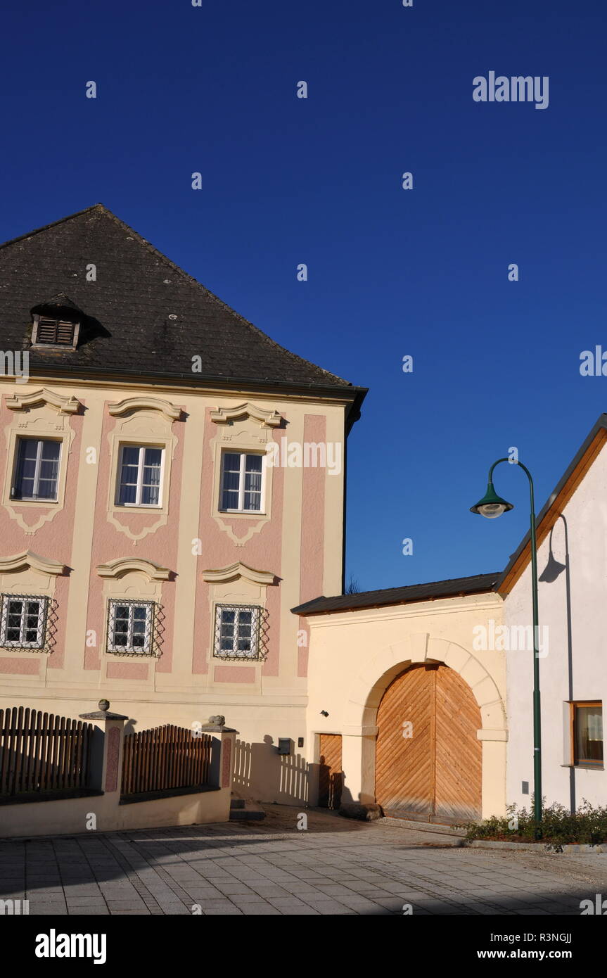 vicarage with entrance haidershofen Stock Photo