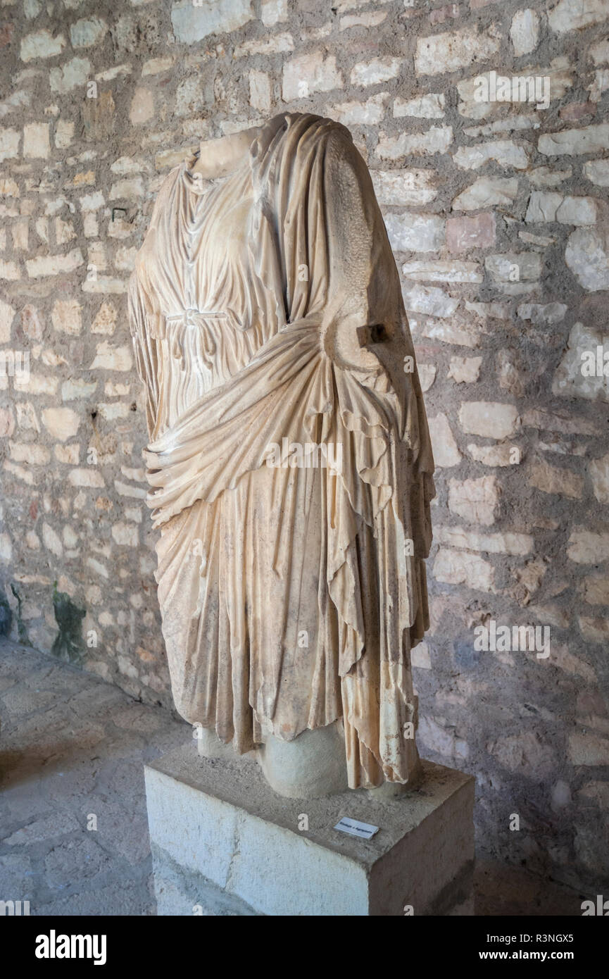 Statue of Agrippinus, Butrint National Park, Sarande, Albania Stock Photo