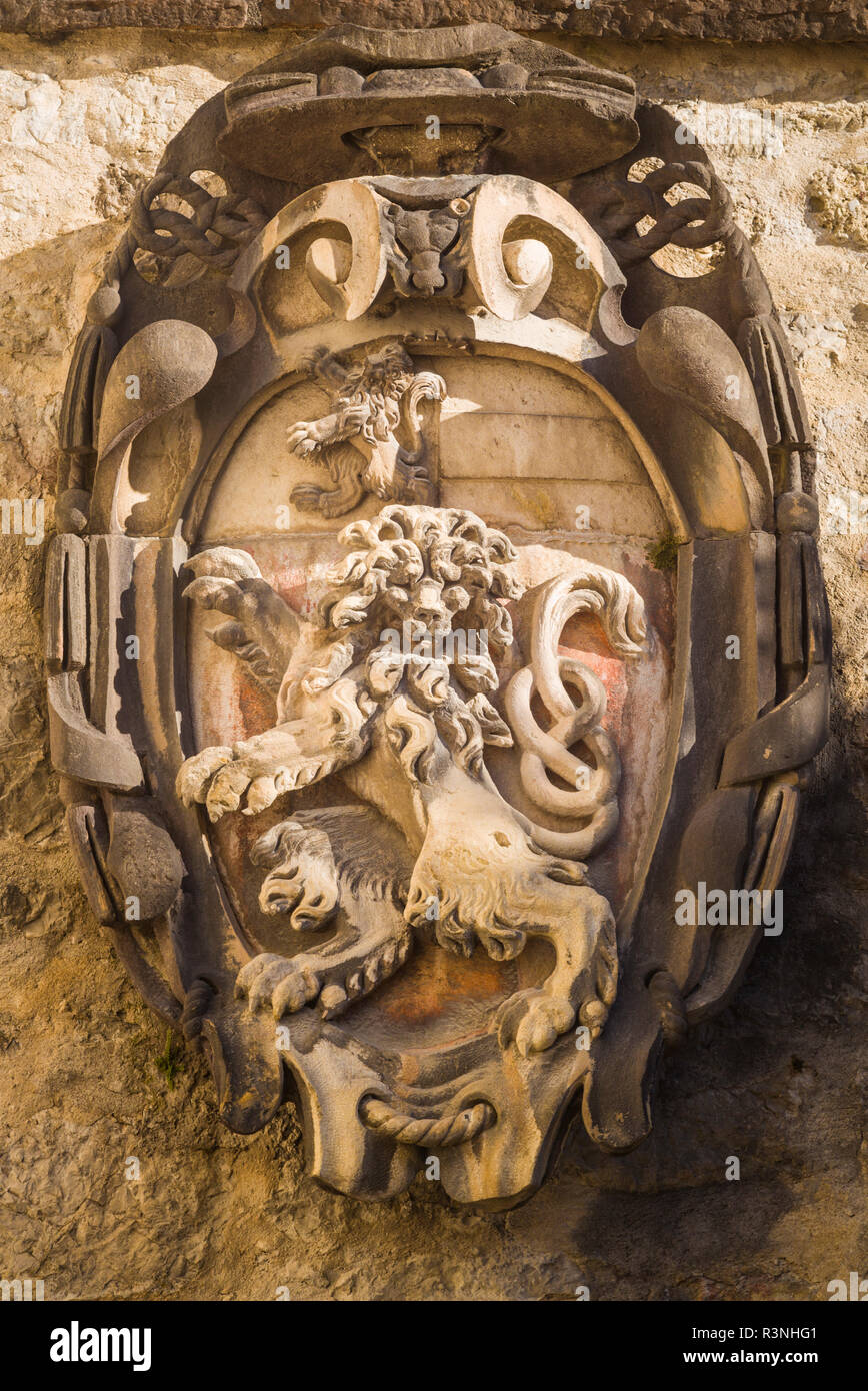 Austria, Salzburg, Hohensalzburg Castle, coat of arms Stock Photo Alamy