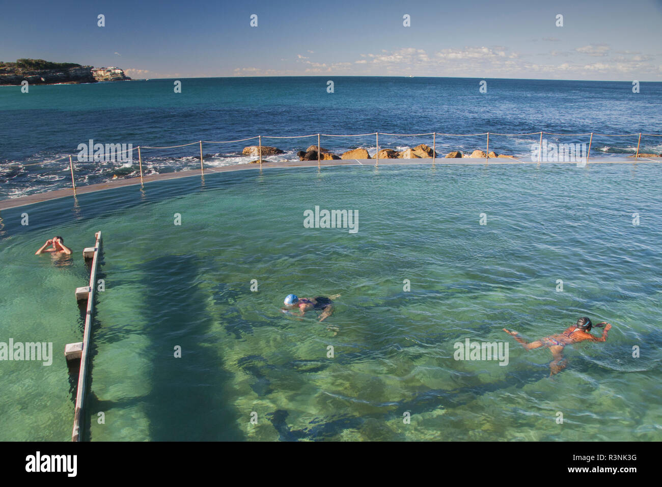 Bronte Pool Sign Swimmers at Bronte Pool, Bronte Beach, Sydney, New South Wales ...
