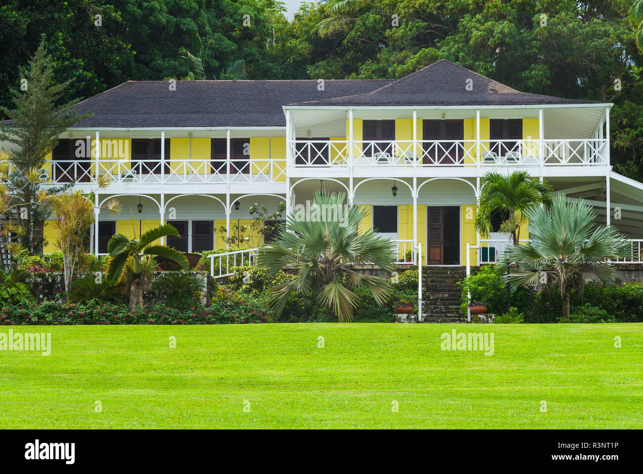 St. Kitts and Nevis, St. Kitts. Ottley's Plantation Inn, old sugar plantation now a hotel Stock Photo