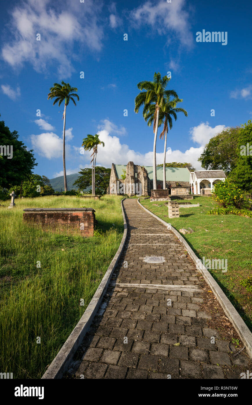 St. Kitts and Nevis, St. Kitts. Middle Island, St. Thomas Church Stock
