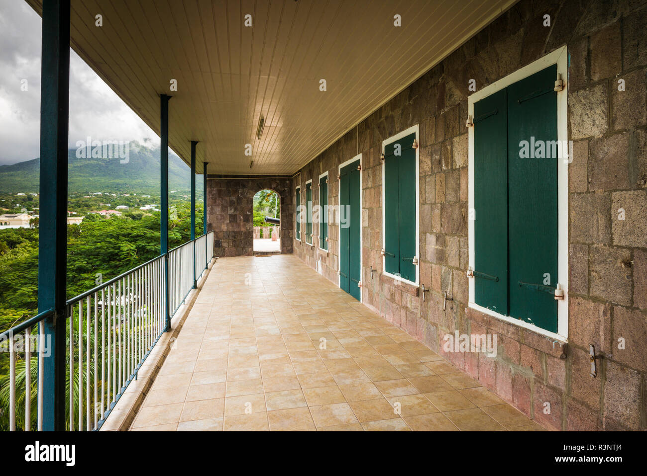 St. Kitts and Nevis, Nevis. Charlestown, Bath Hotel, 18th century Stock