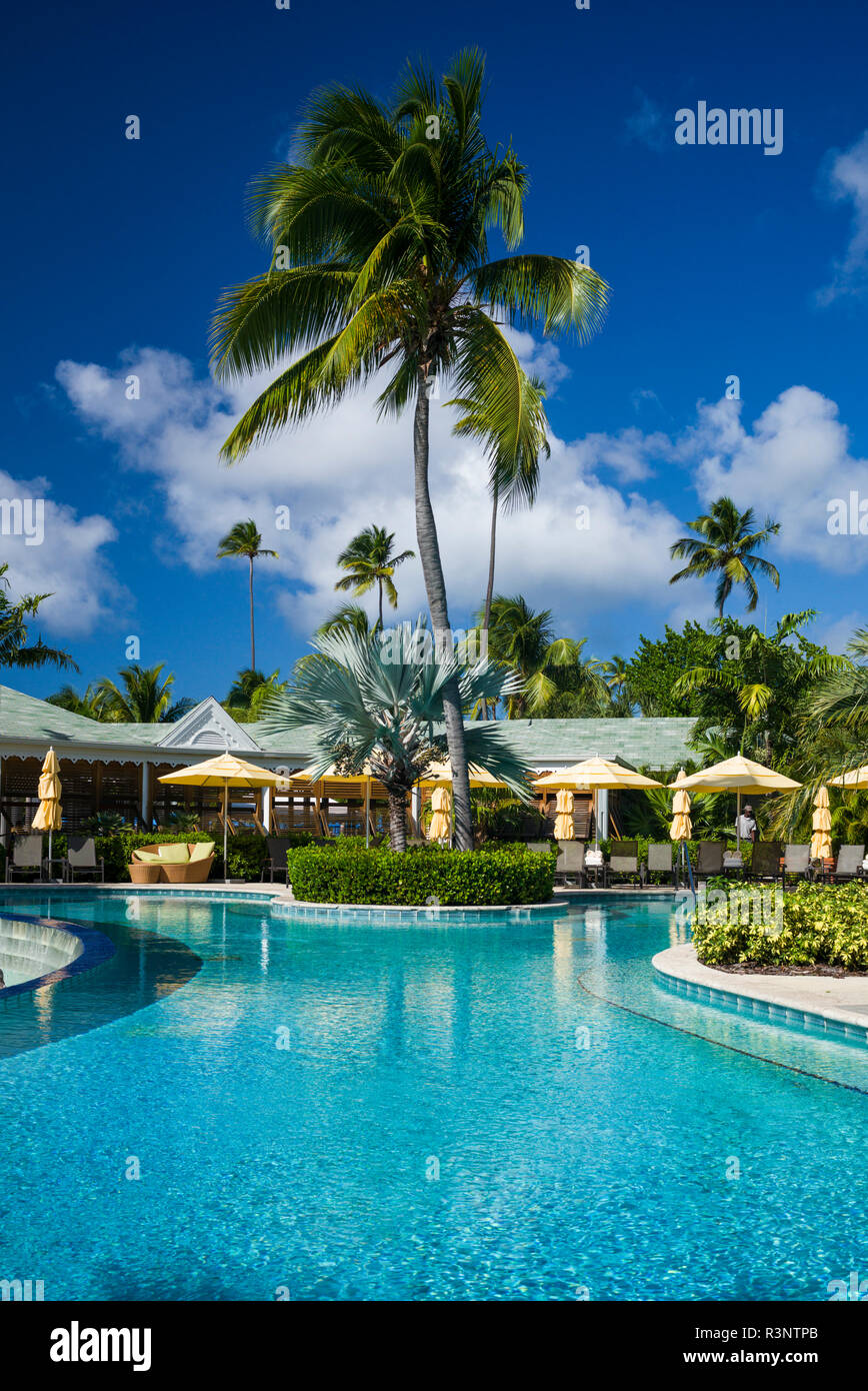 St. Kitts and Nevis, Nevis. Pinney's Beach, Four Seasons Resort Stock