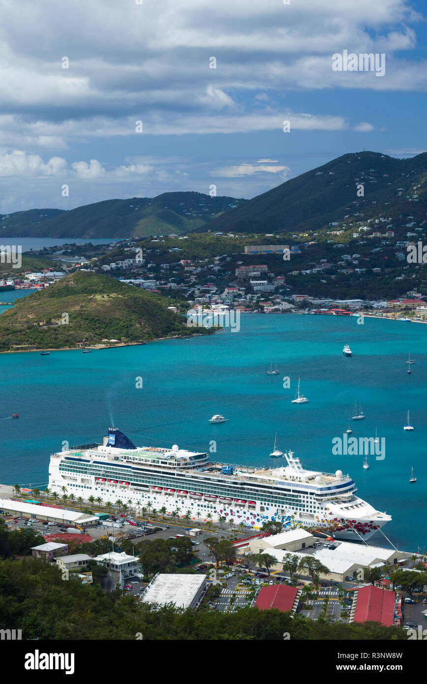 U.S. Virgin Islands, St. Thomas. Charlotte Amalie, Havensight cruise ship port from Paradise