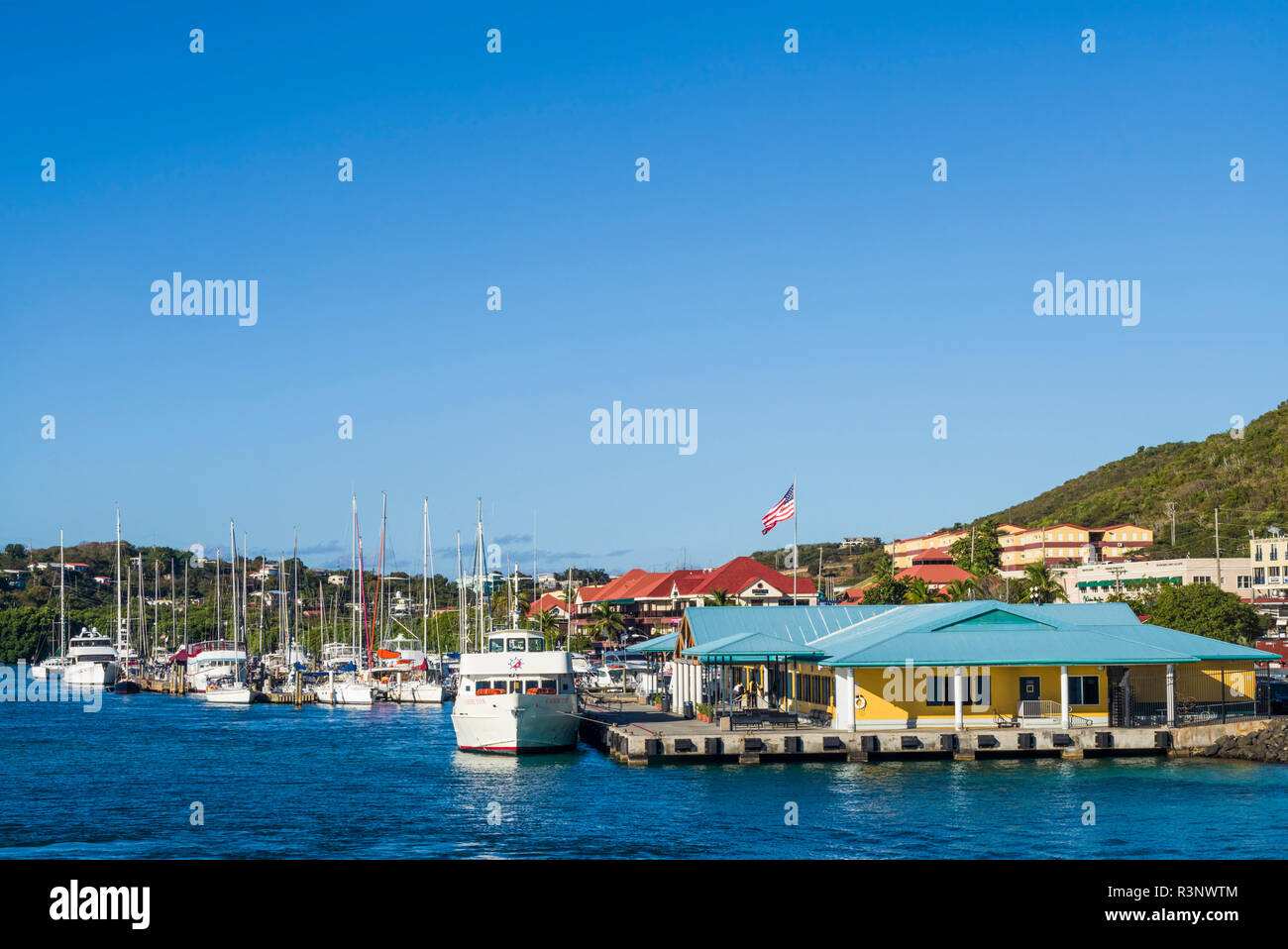 U.S. Virgin Islands, St. Thomas. Red Hook, ferry dock Stock Photo