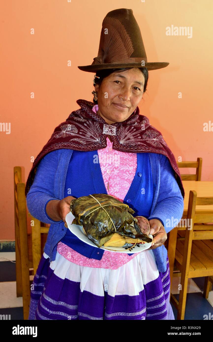 Pachamanca cooked to the stone in restaurant -Thermal Baths- Vicos community in CHANCOS. Department of Ancash.PERU                Stock Photo