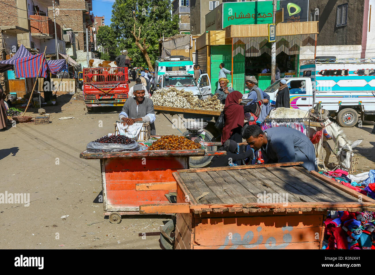 A local market at Edfu, Upper Egypt, North Africa Stock Photo