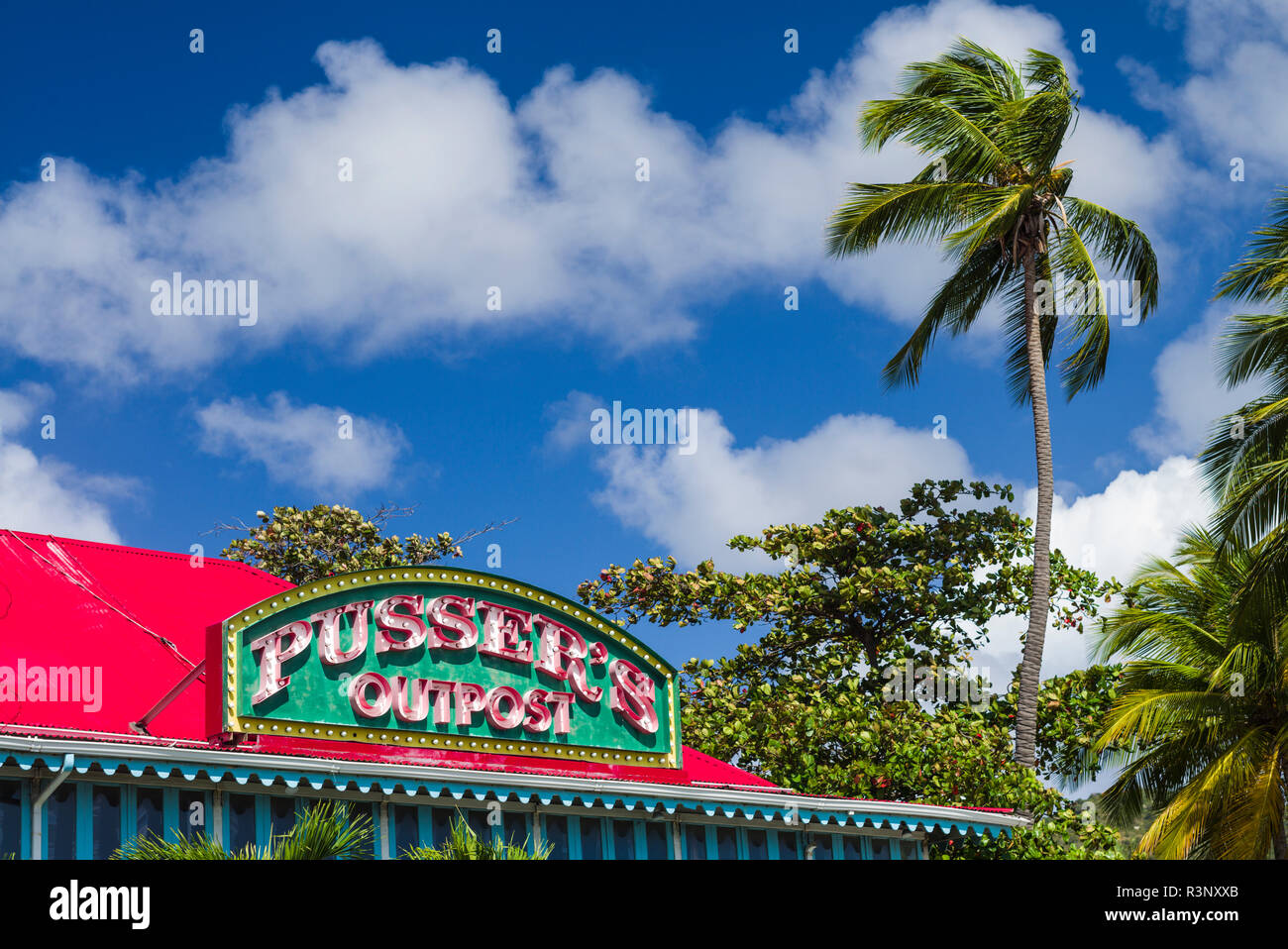 British Virgin Islands, Tortola. Road Town. Pussers Rum Store and Bar