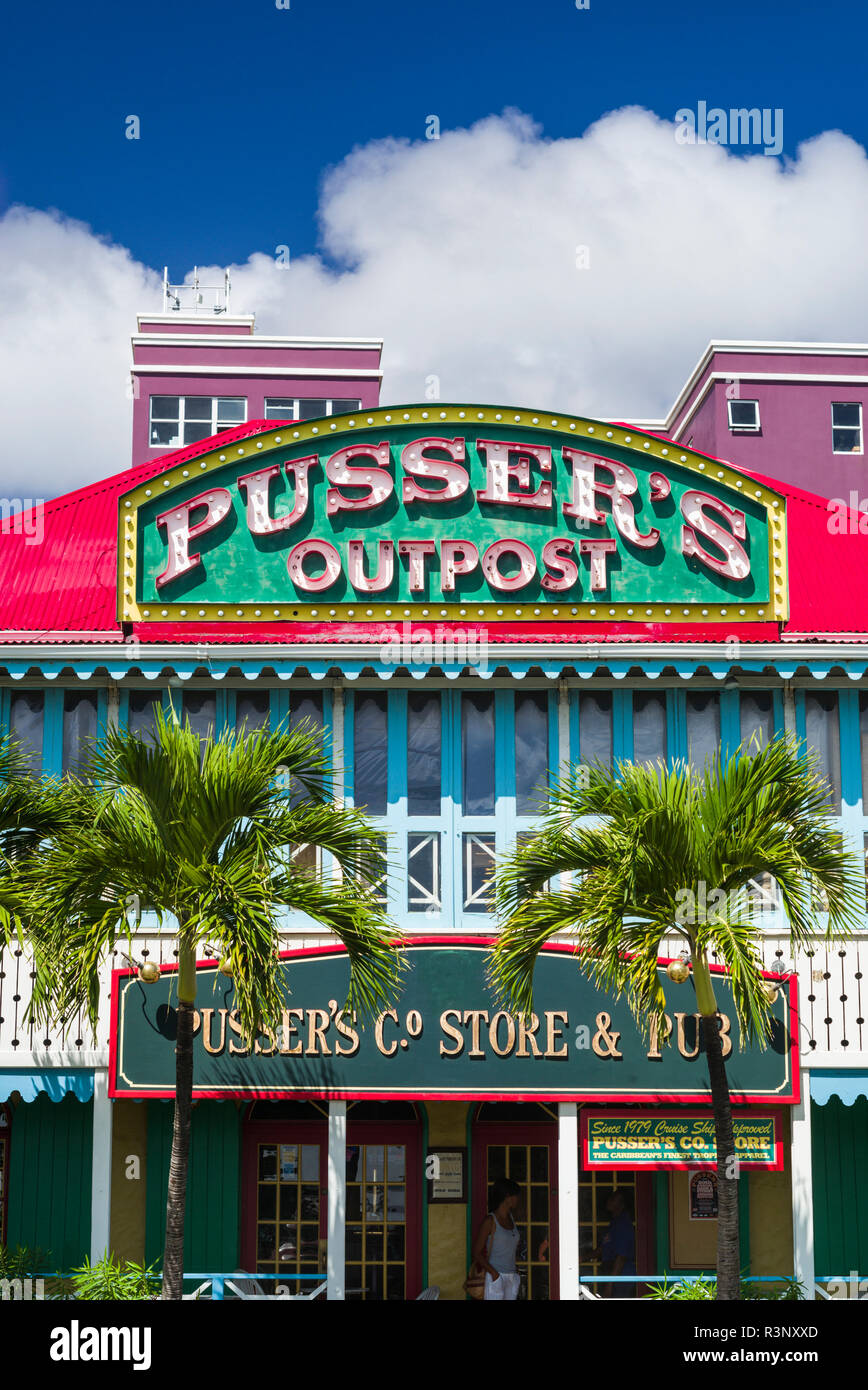 British Virgin Islands, Tortola. Road Town. Pussers Rum Store and Bar