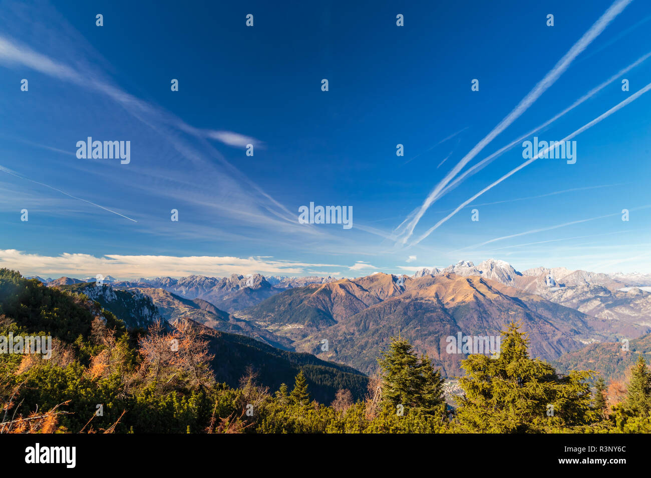 Sunny day in the carnic alps during a colorful autumn Stock Photo - Alamy