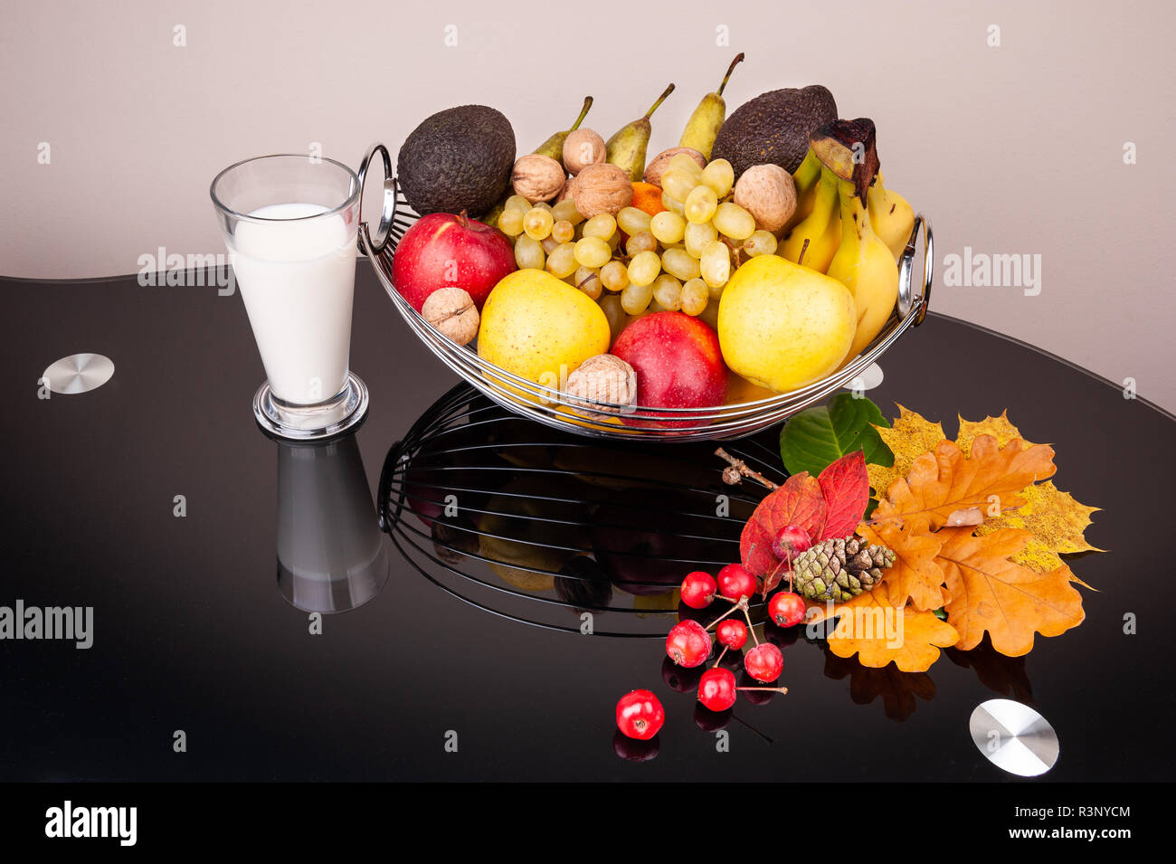 Bowl with mixed fruits Stock Photo Alamy